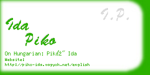 ida piko business card